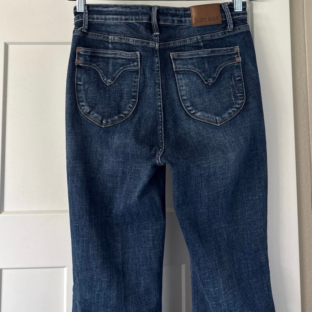 Judy Blue High Rise Tummy Control Flare Jeans Dark Wash 88882 Sz 11/30 EUC - Picture 8 of 11